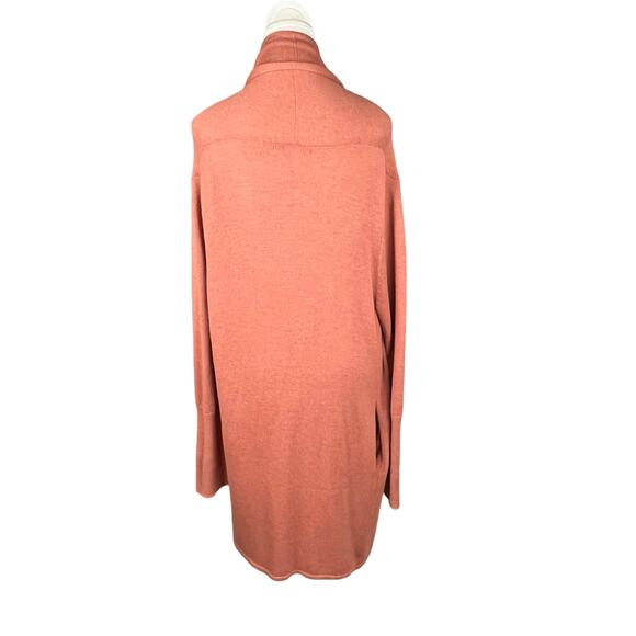LEITH Womens Medium Pink Cardigan Shawl Collar Soft Long Open‎ Front Pockets - Picture 5 of 10